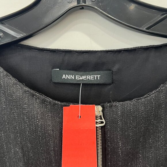 Ann Everett Black Pinstripe Pullover Quilted Puffer Tunic Dress one size - Picture 7 of 7